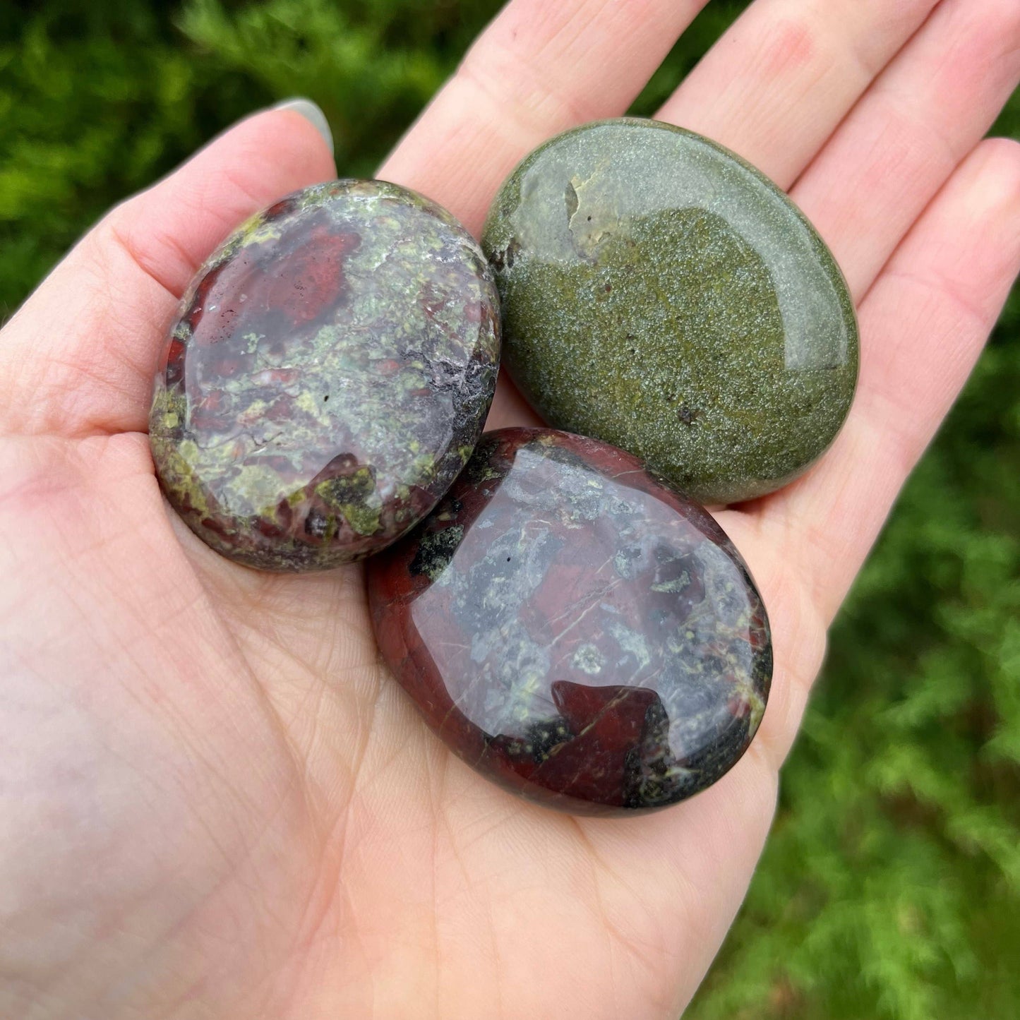 dragon blood stone palm stone