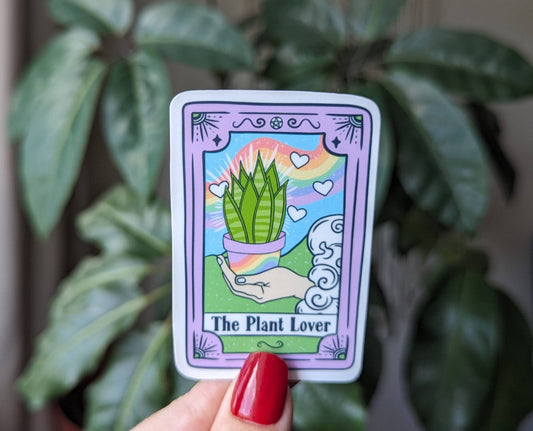 The Plant Lover tarot card vinyl sticker