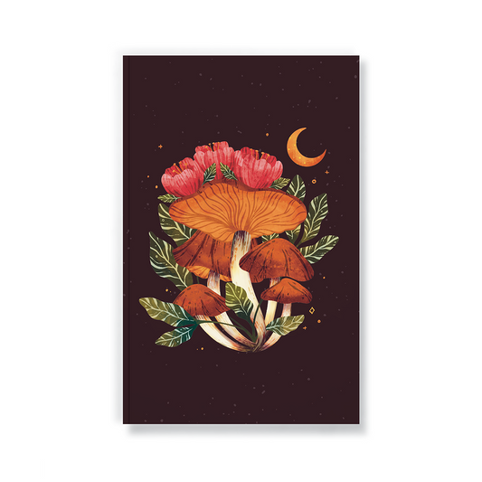 midnight mushroom layflat journal notebook