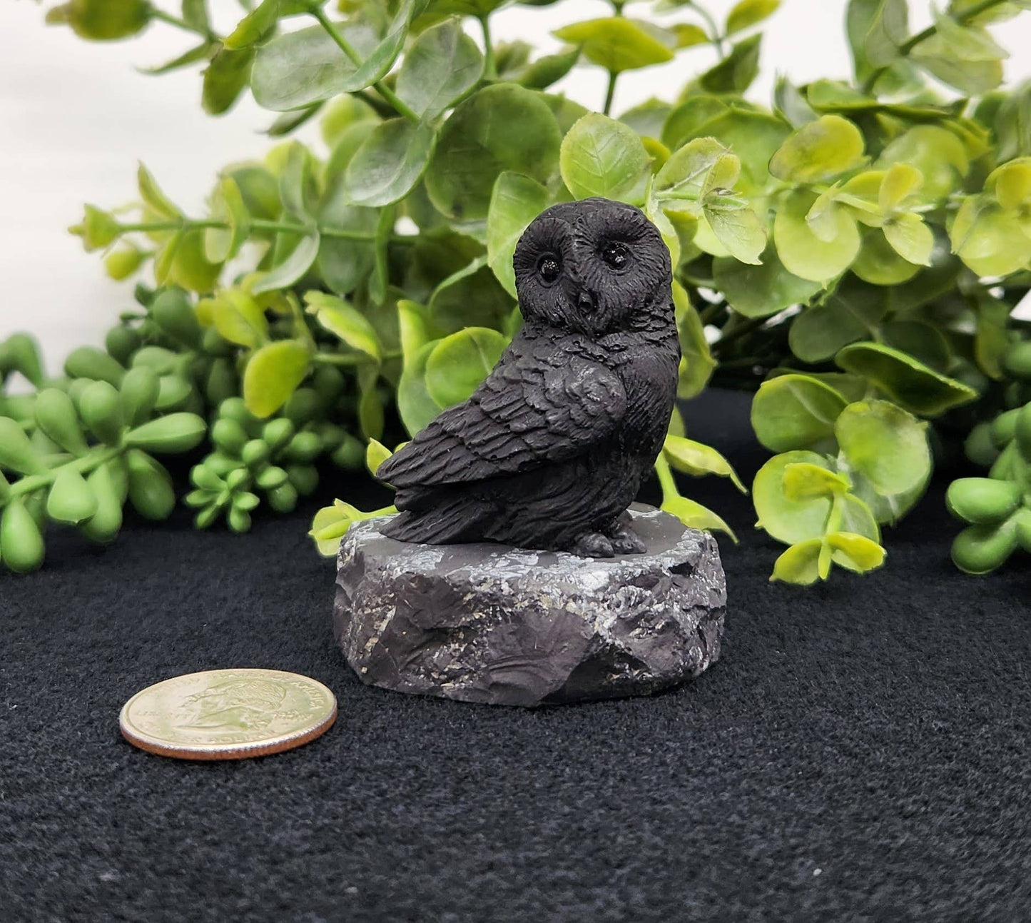shungite owl figurines