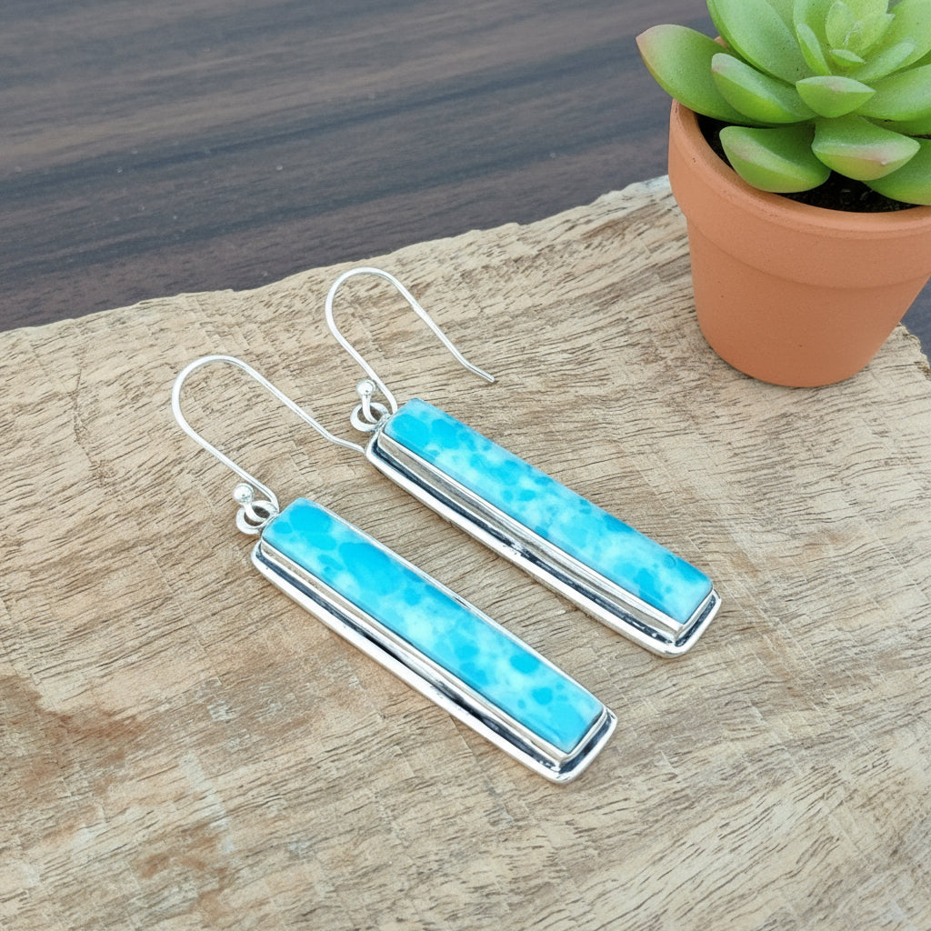 larimar earrings in sterling silver