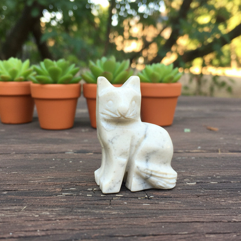 cat soapstone figurine
