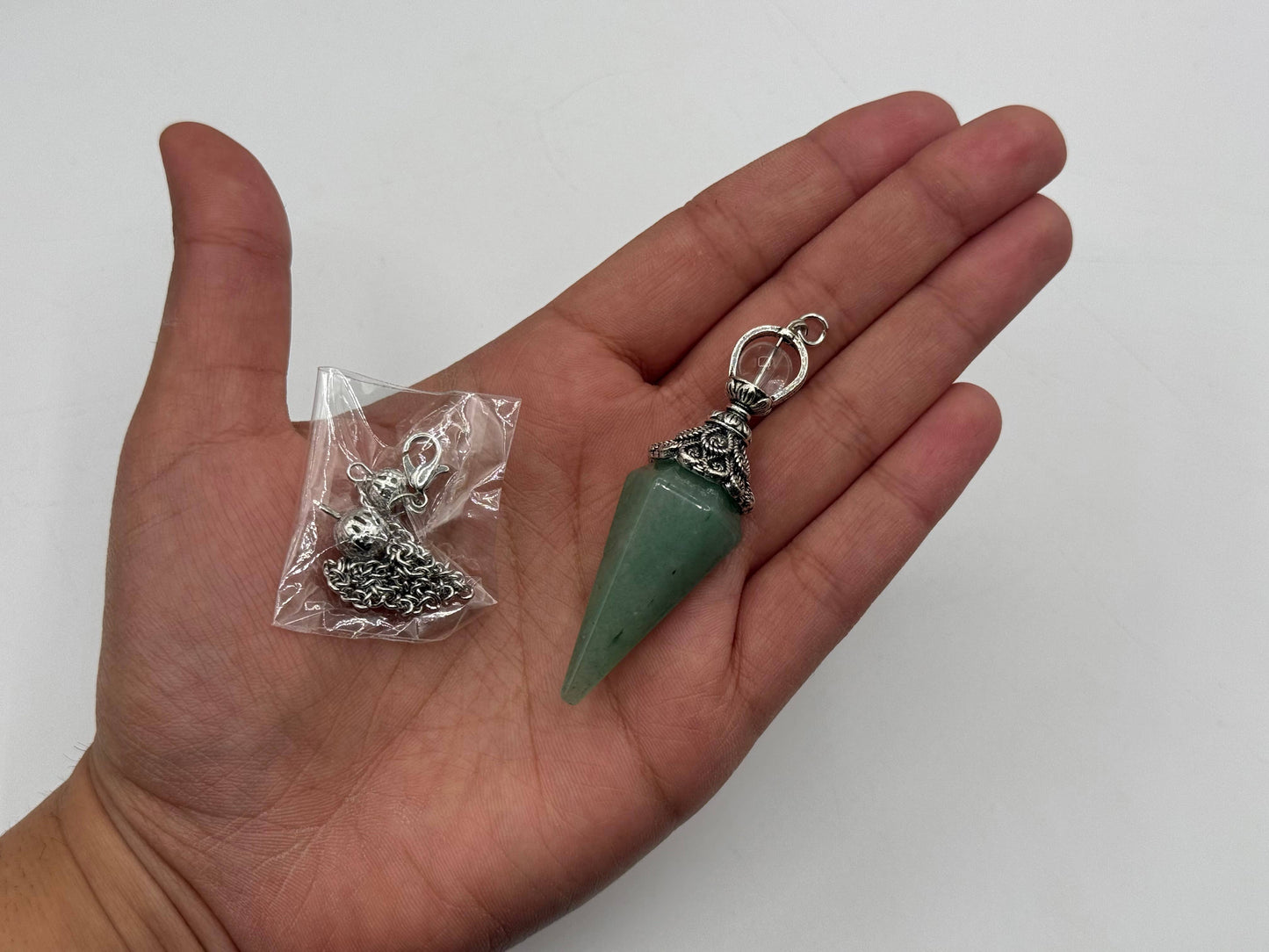 pendulum with silver cap and quartz sphere
