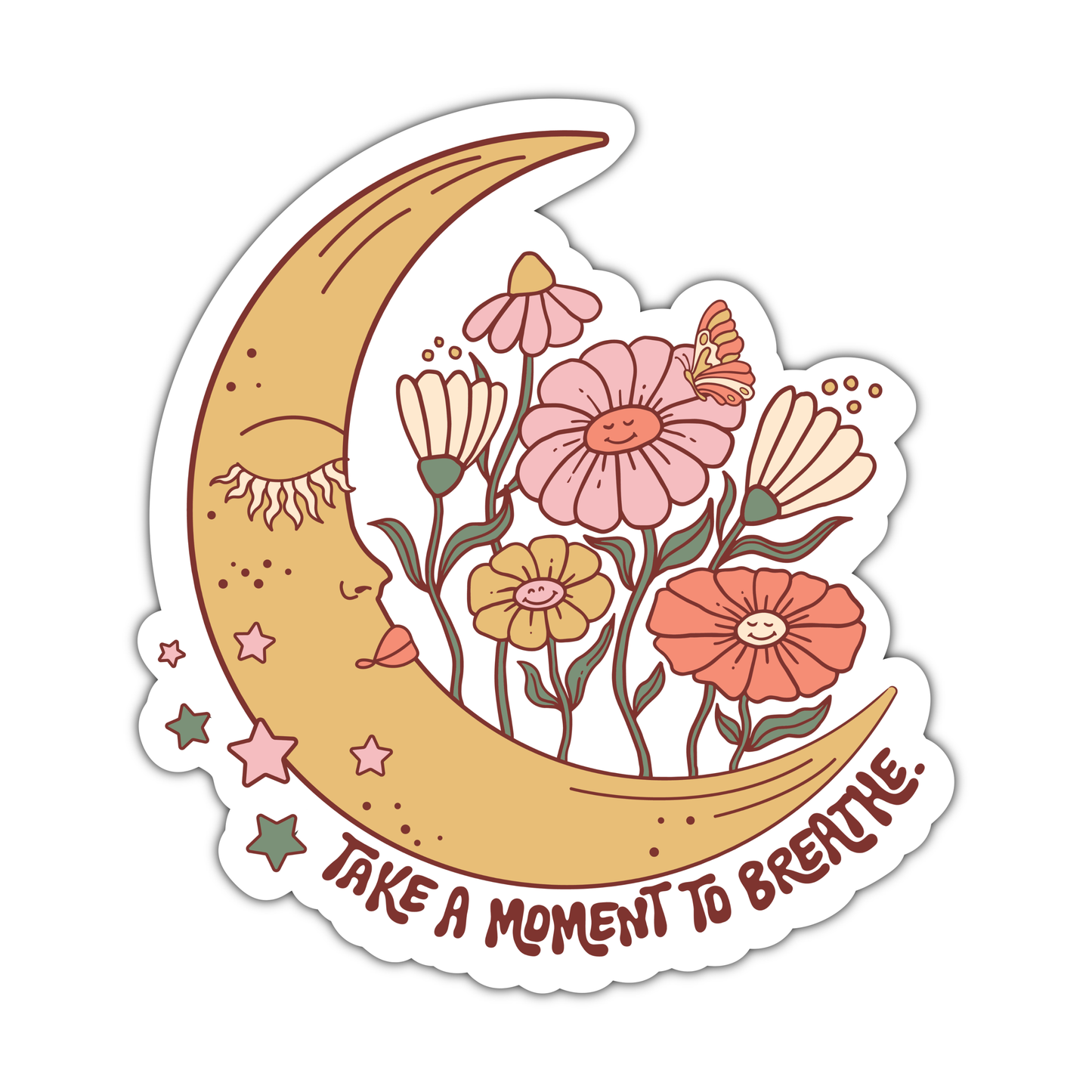 Take a Moment to Breathe vinyl sticker