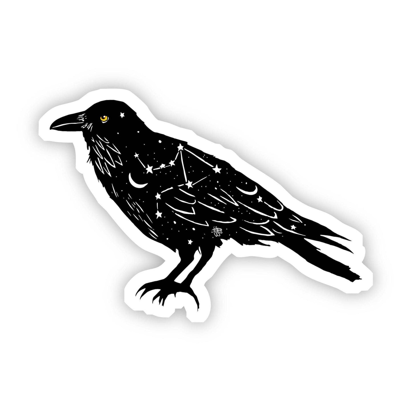 raven with stars sticker