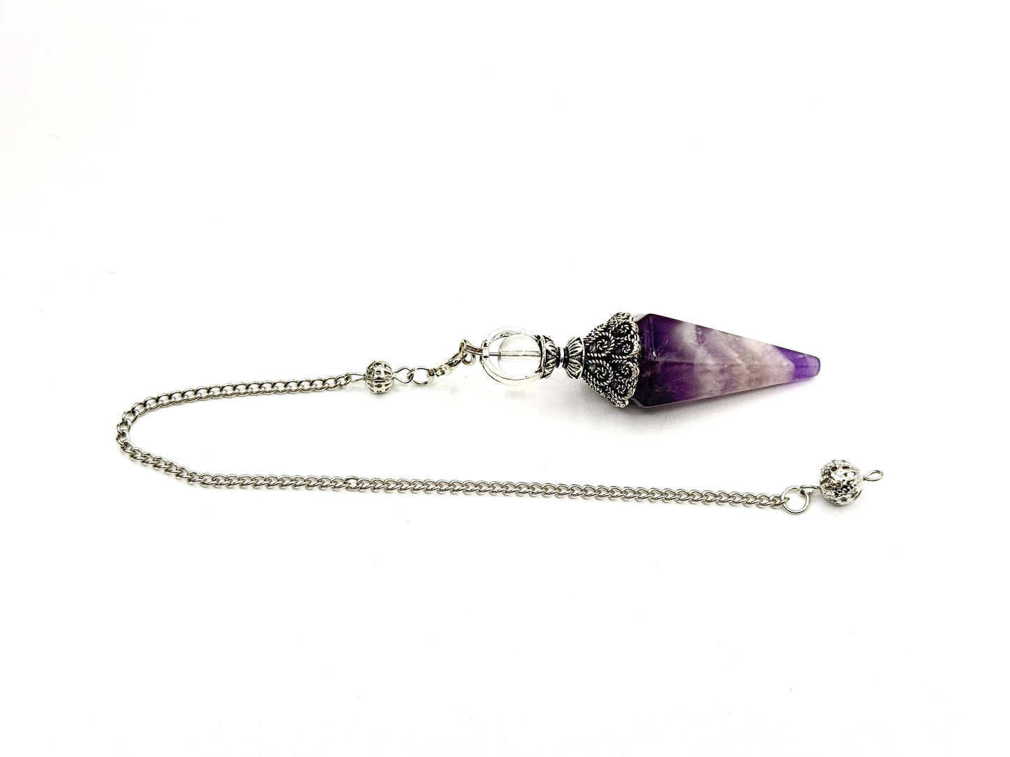 pendulum with silver cap and quartz sphere