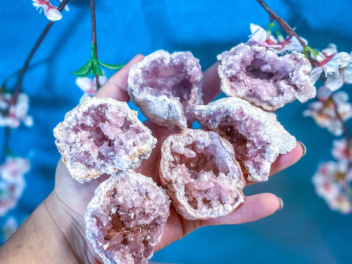 pink amethyst crystal clusters