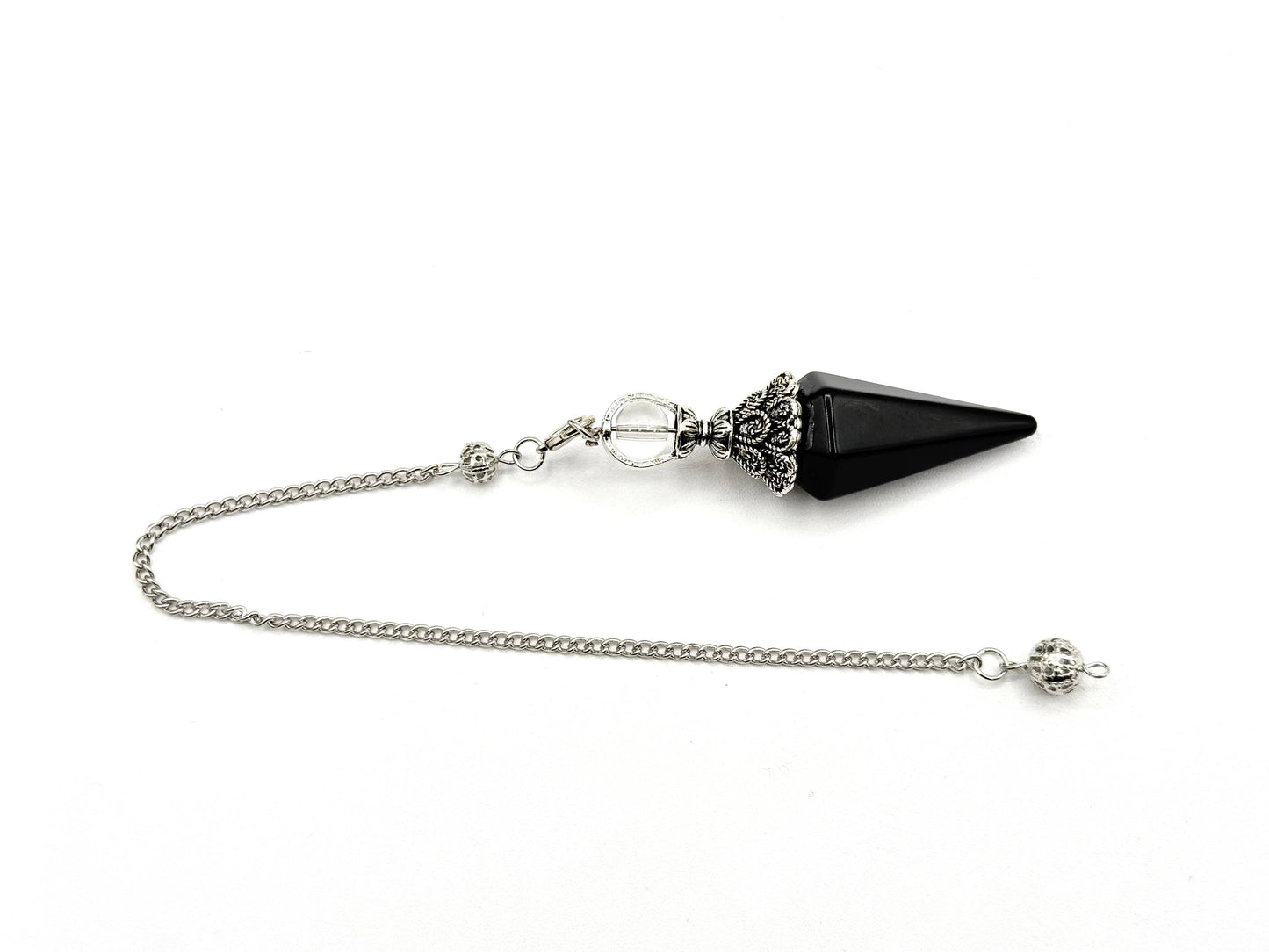pendulum with silver cap and quartz sphere
