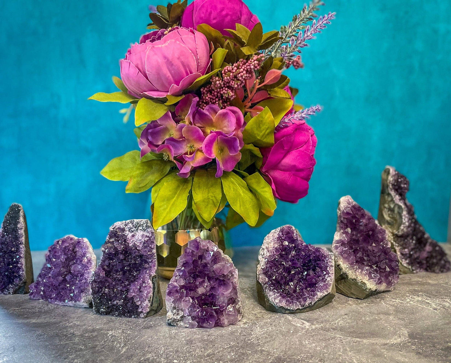 small standing amethyst cathedrals