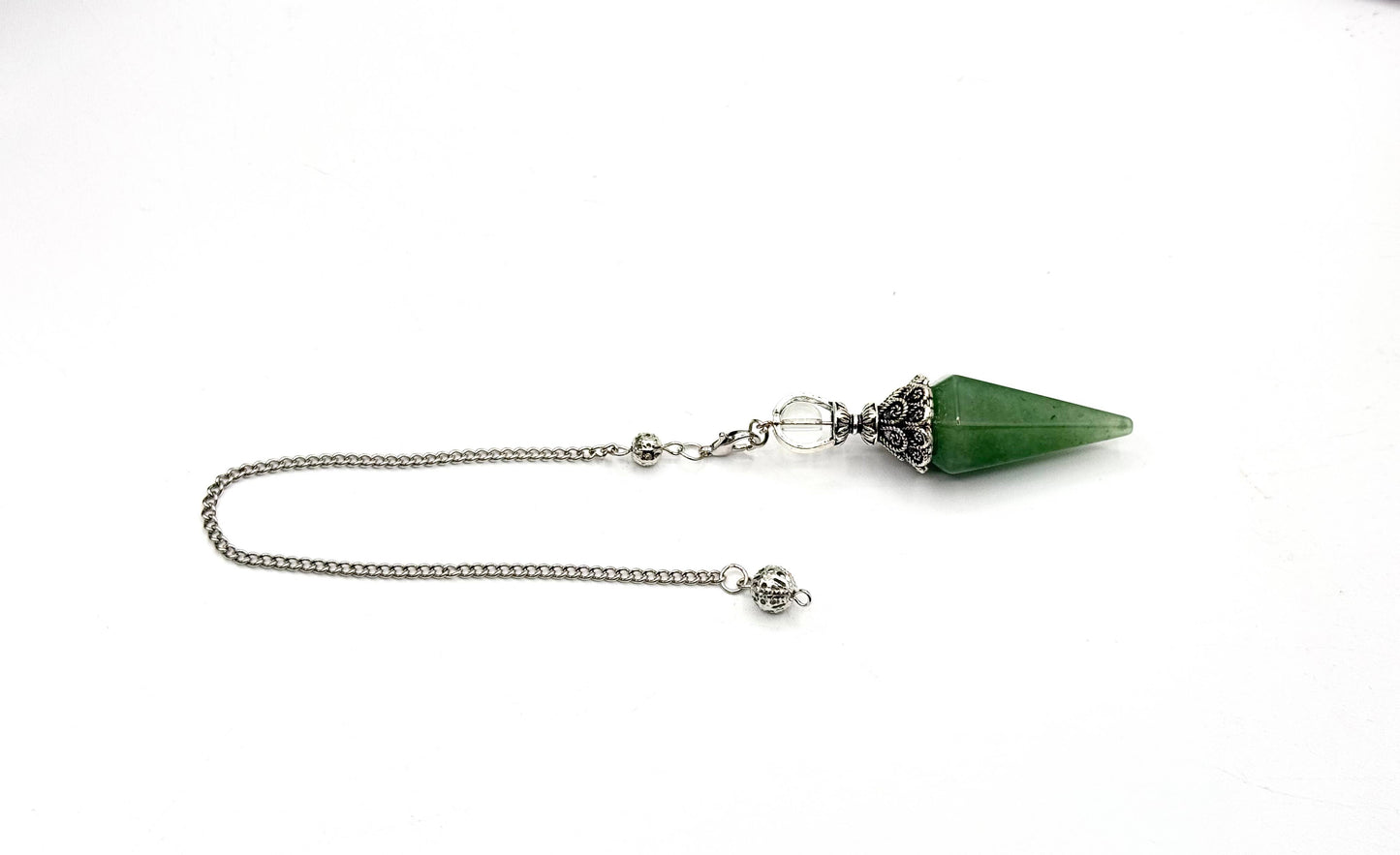 pendulum with silver cap and quartz sphere