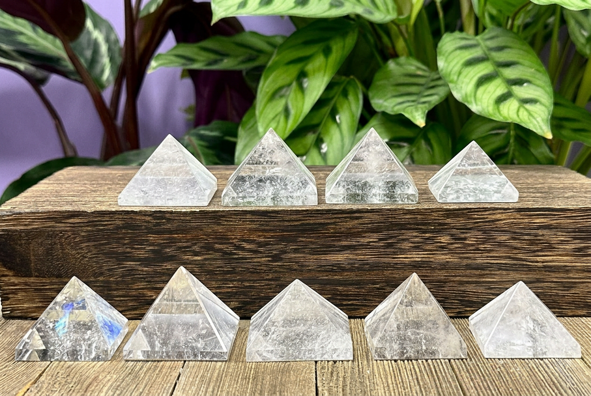 clear quartz pyramid