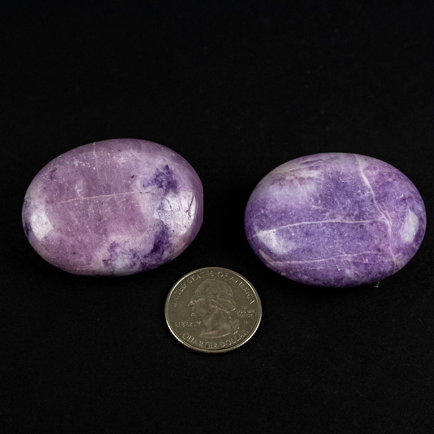 lepidolite palm stones