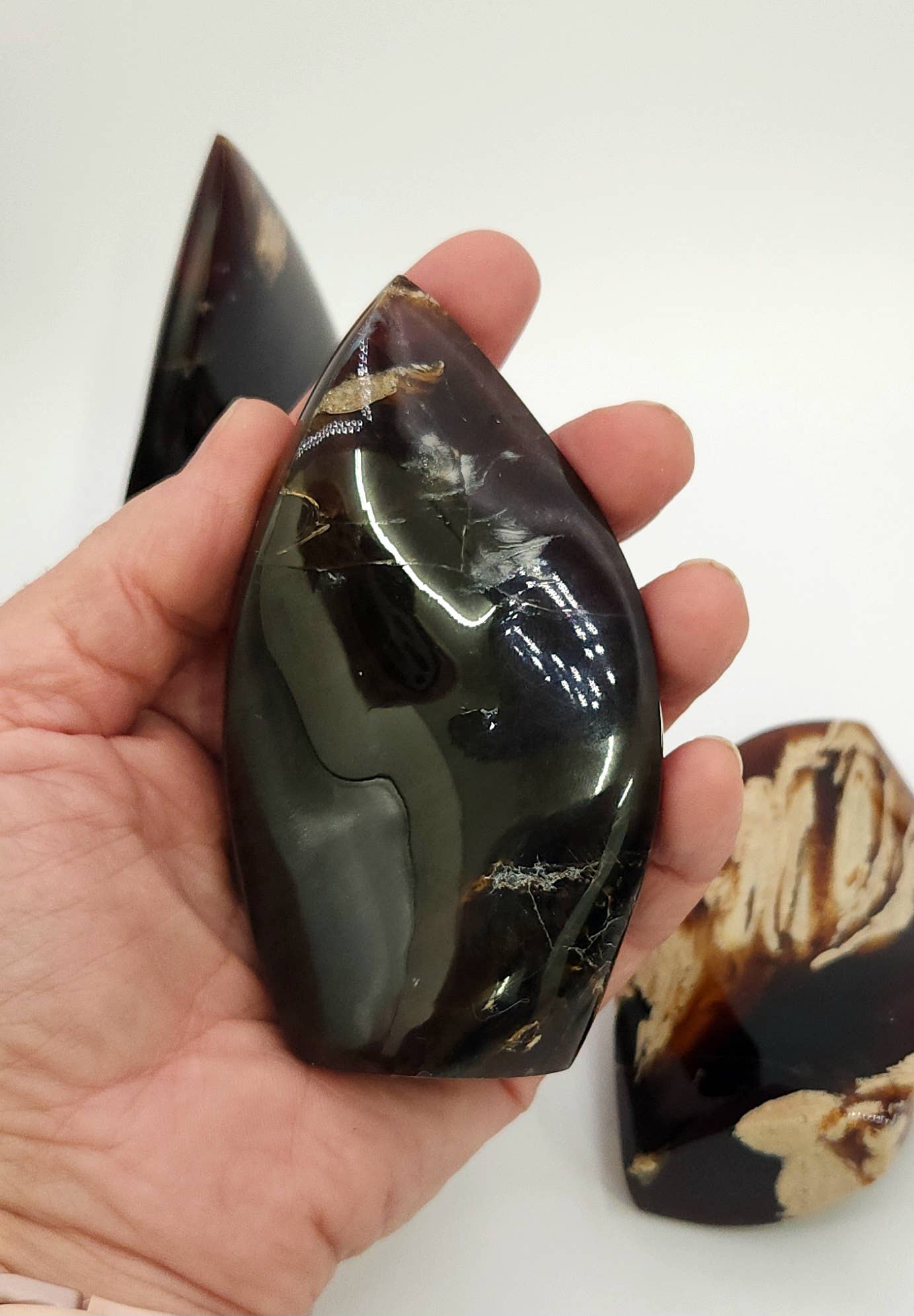 blue amber freeform flame