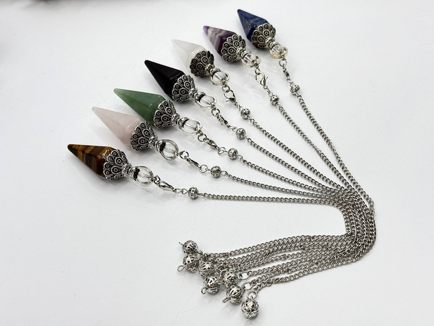 pendulum with silver cap and quartz sphere