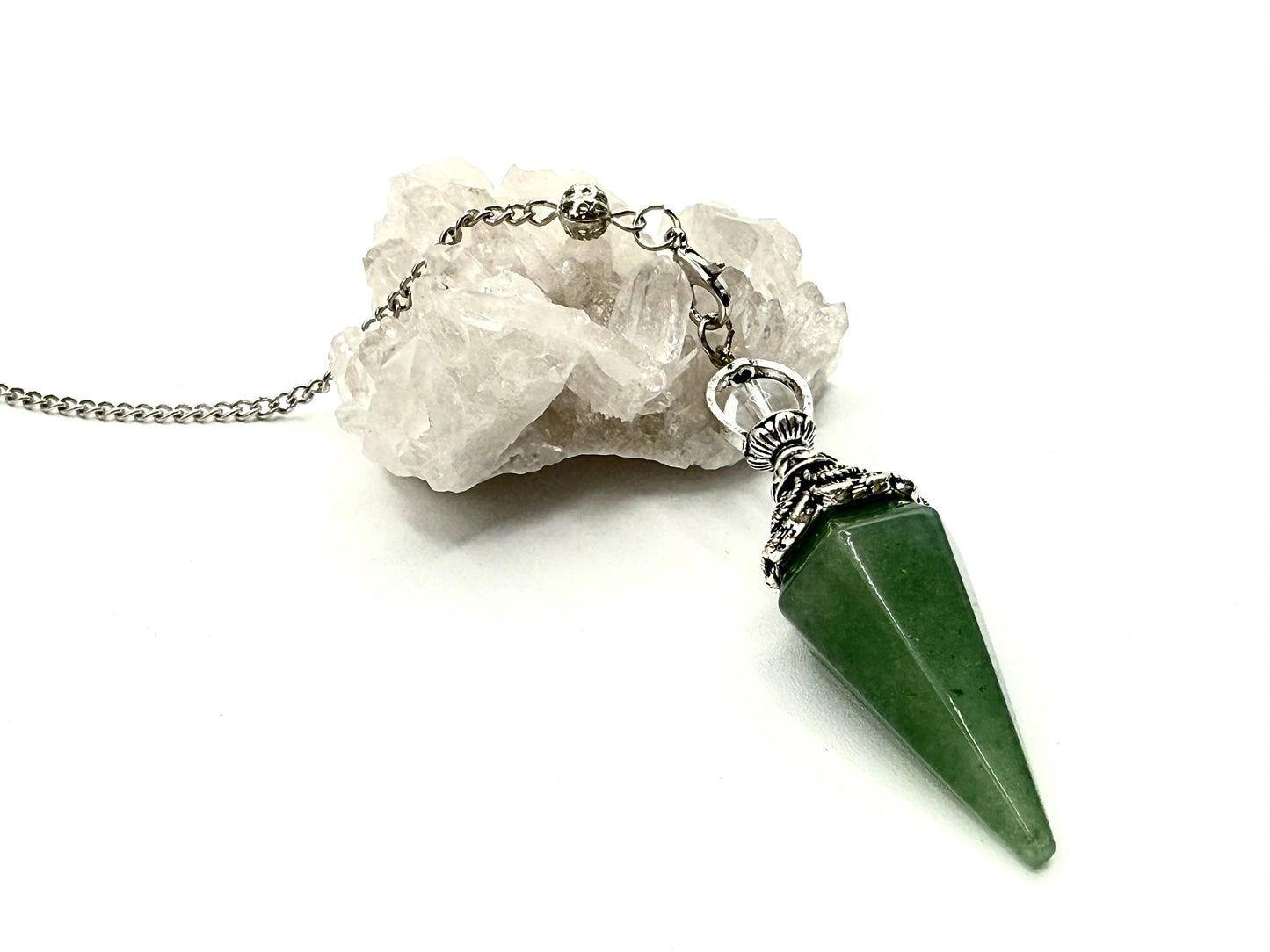 pendulum with silver cap and quartz sphere