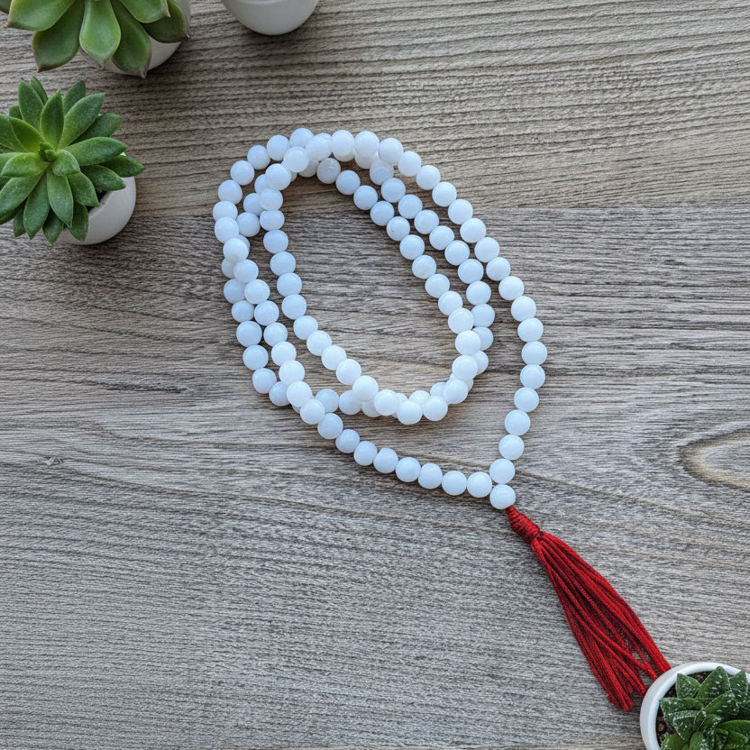 white onyx mala