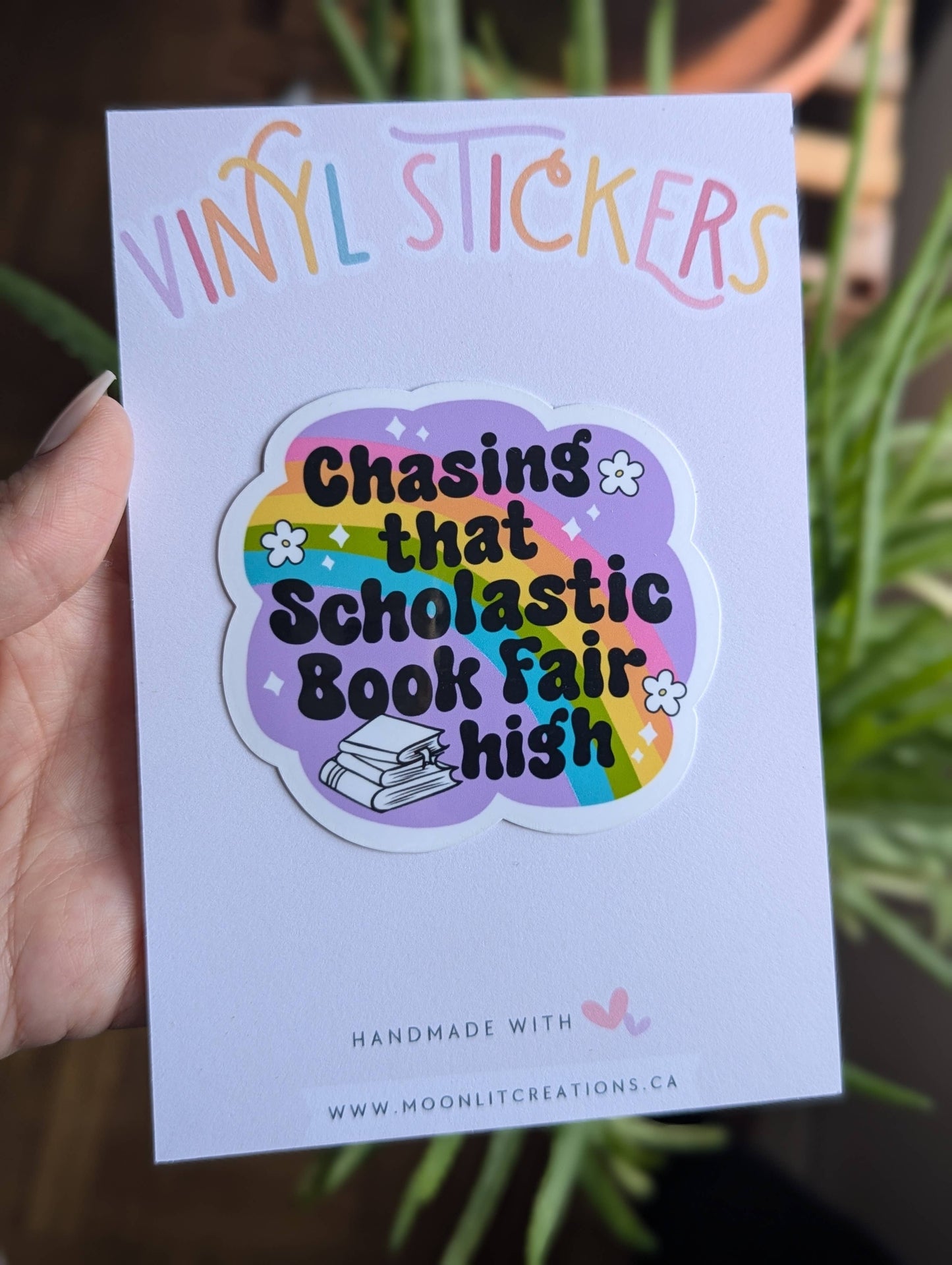 Chasing That Scholastic Book Fair High vinyl stickers