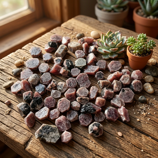 ruby raw pieces (hexagonal cut)