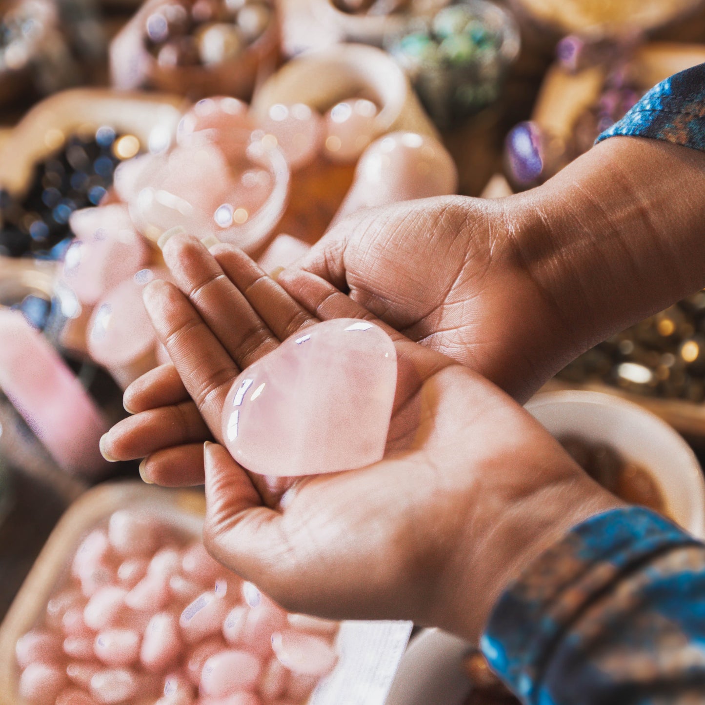 rose quartz hearts