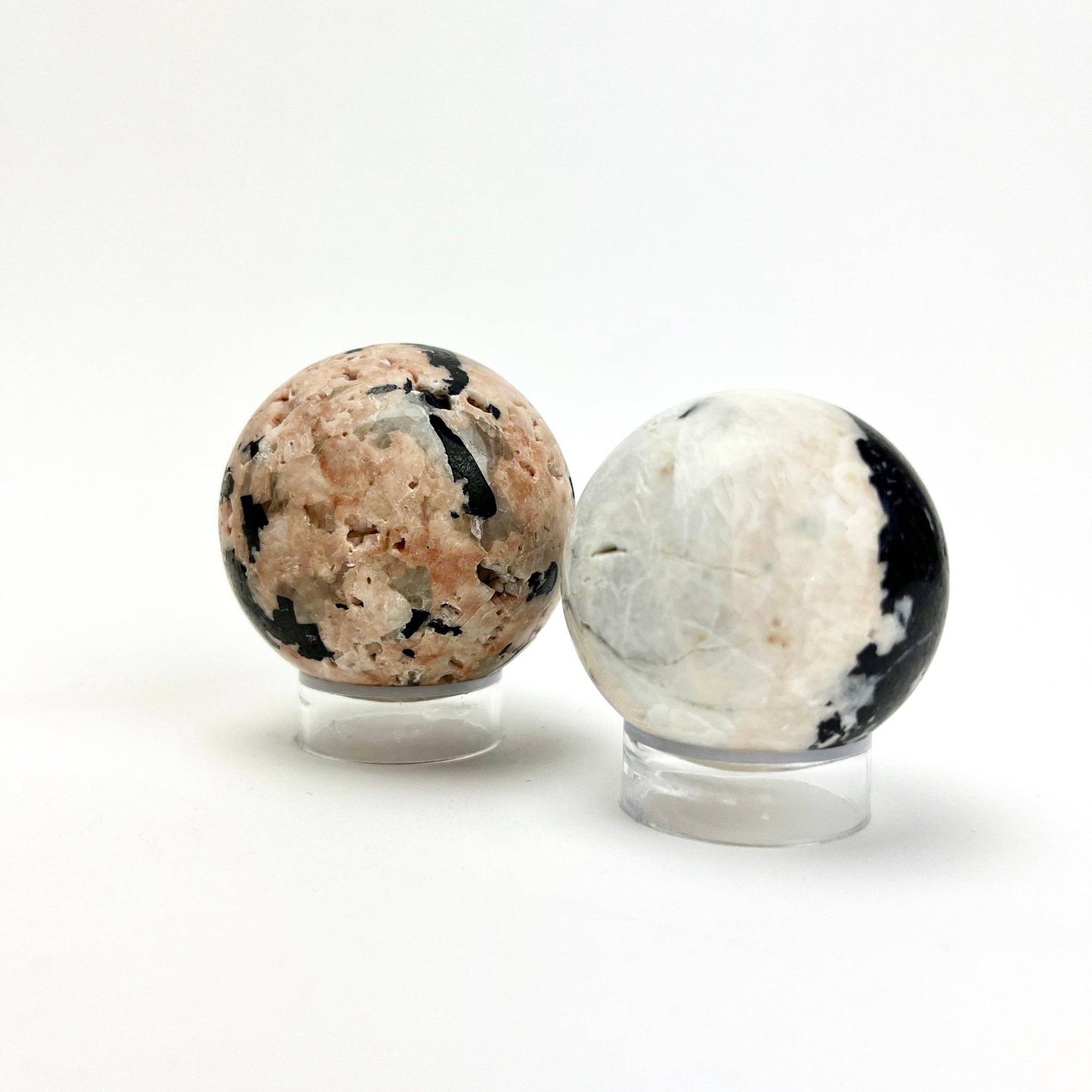 black tourmaline with feldspar sphere (30 - 40mm)