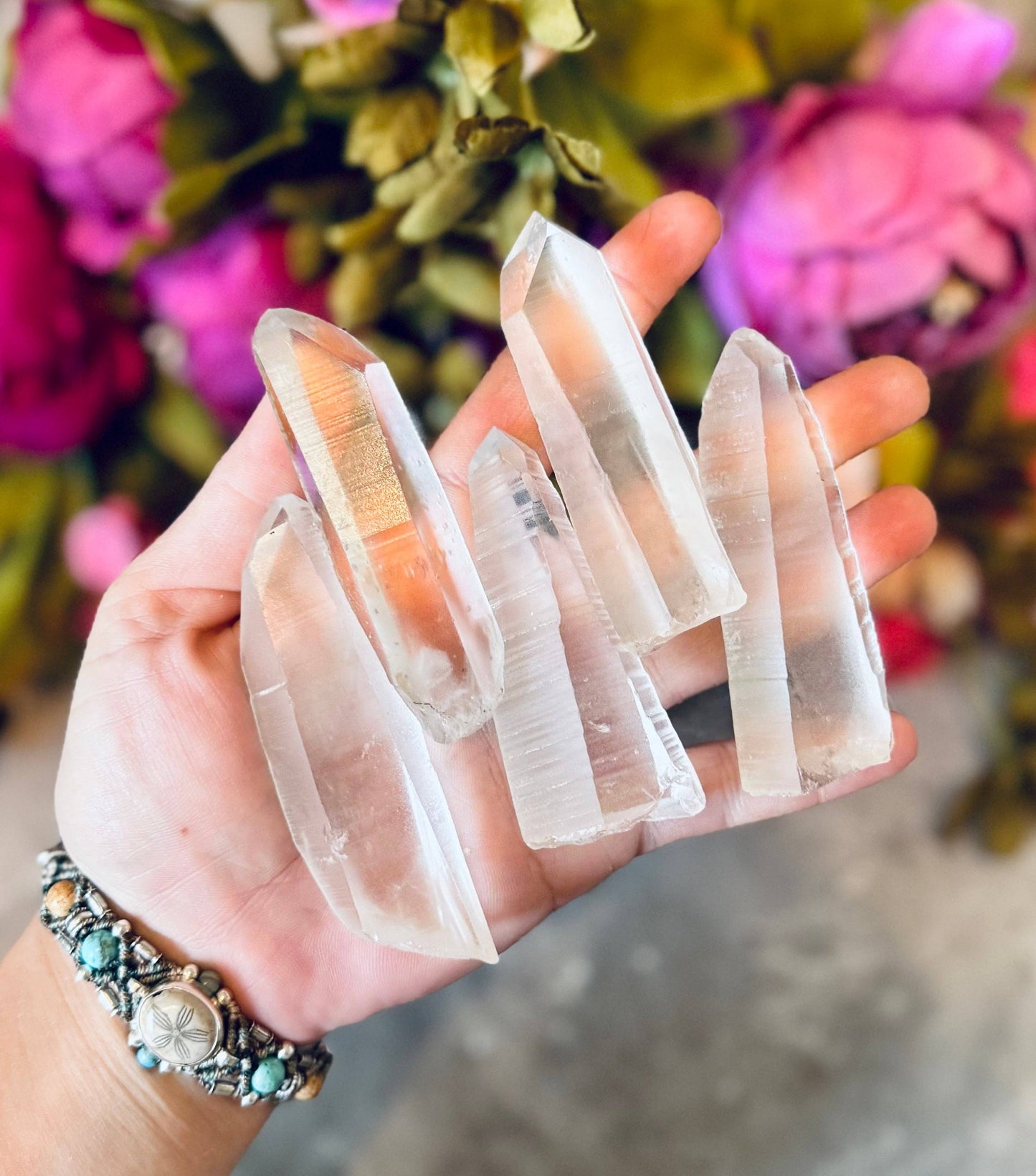 Lemurian seed quartz points