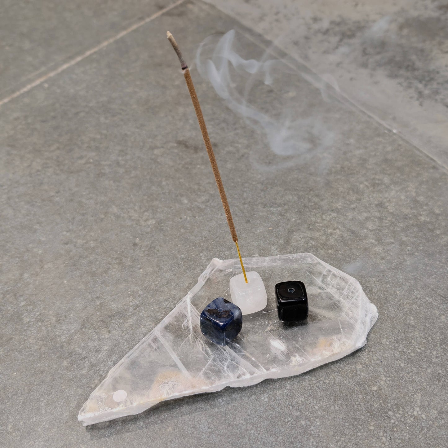 sodalite cube incense holders