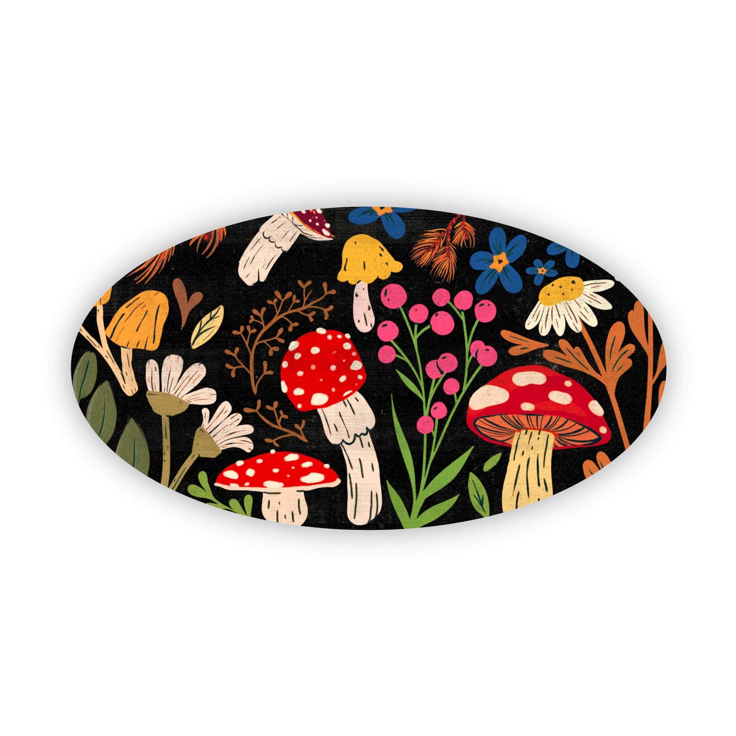 mushrooms and flowers sticker