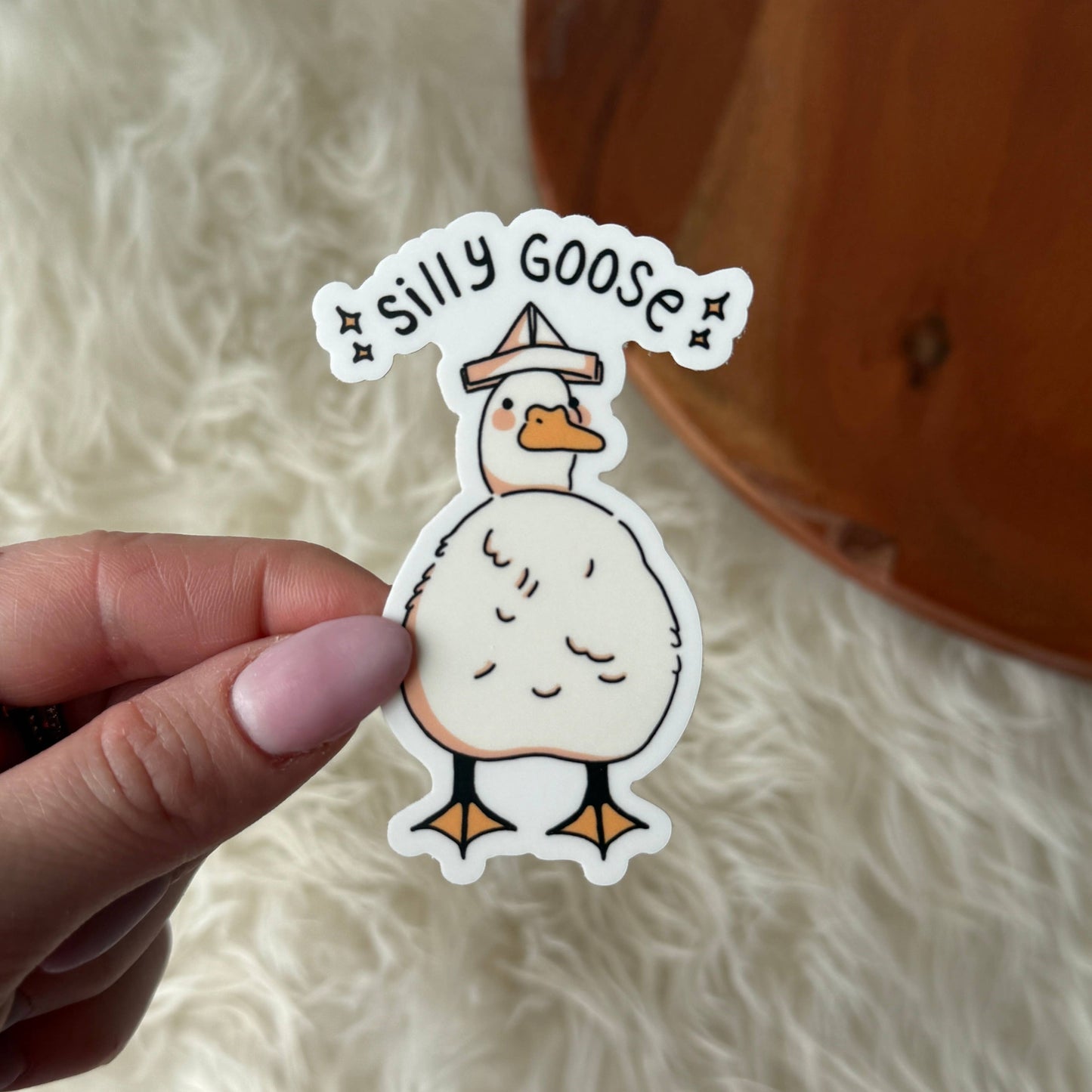 silly goose animal pun sticker