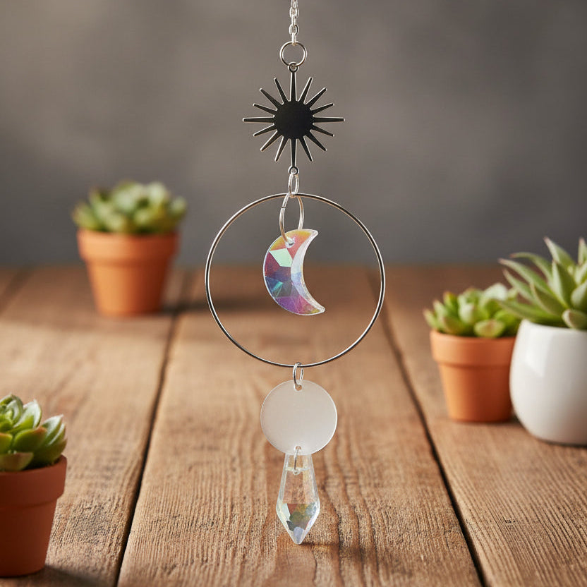 fancy faceted crystal prism suncatchers