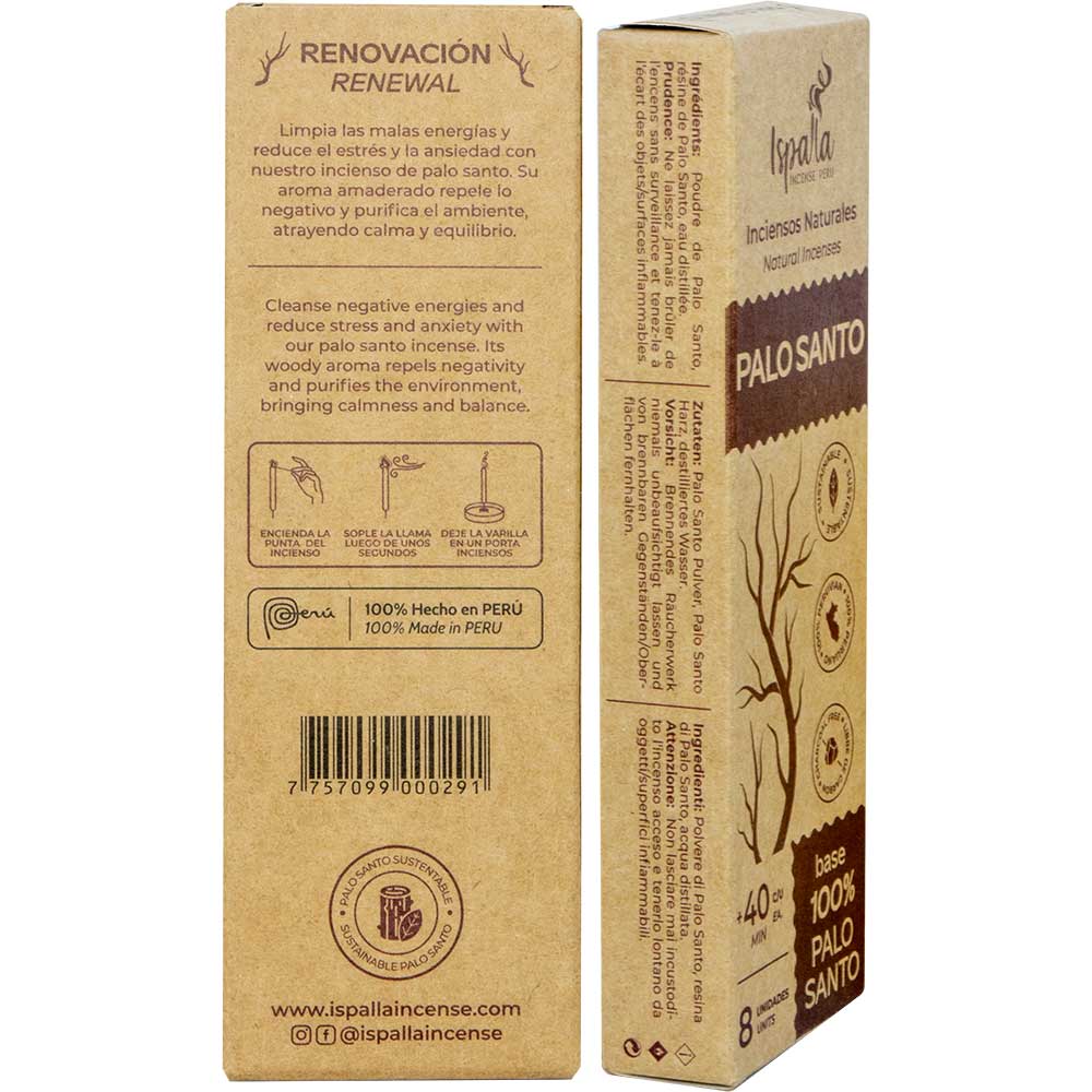 Ispalla natural palo santo incense (8 sticks)