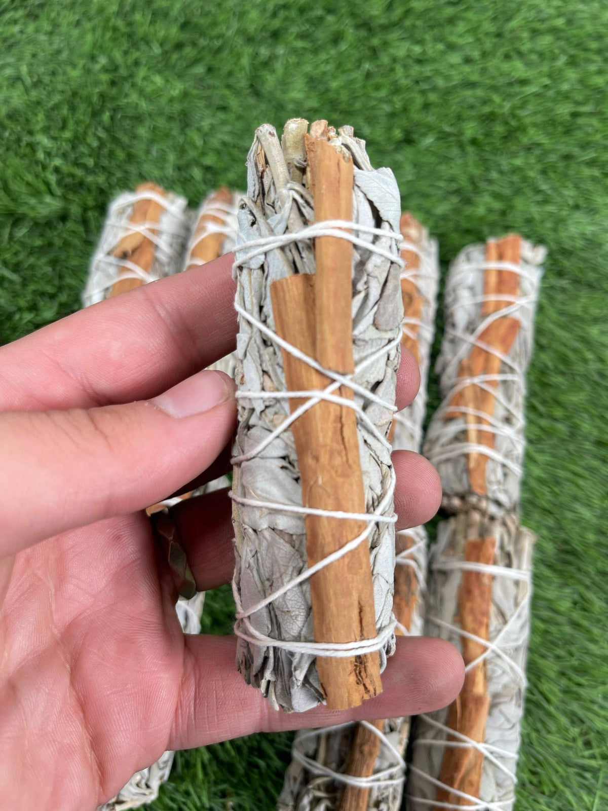 white sage and cinnamon herb bundle