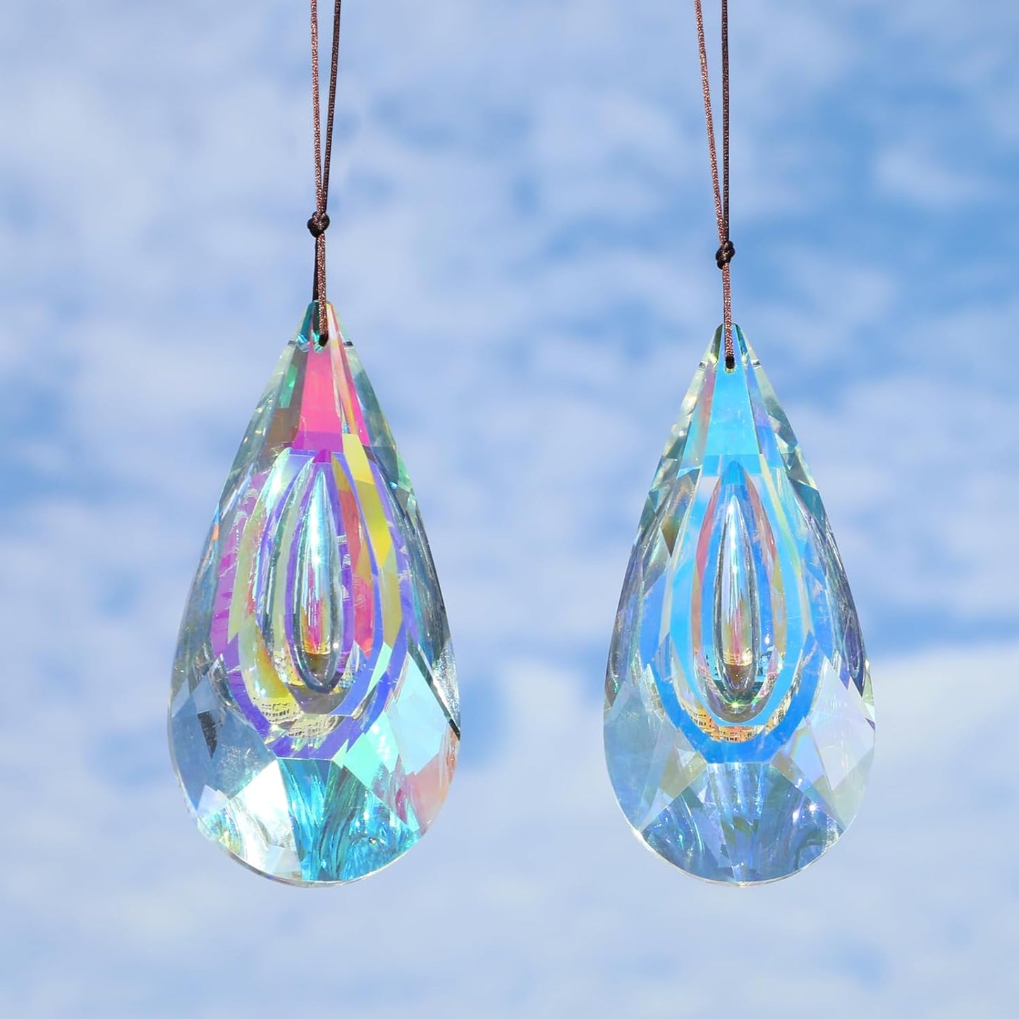 faceted teardrop crystal prism suncatchers