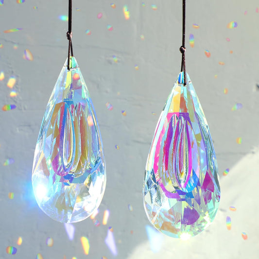 faceted teardrop crystal prism suncatchers