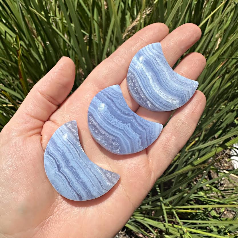 blue lace agate moons