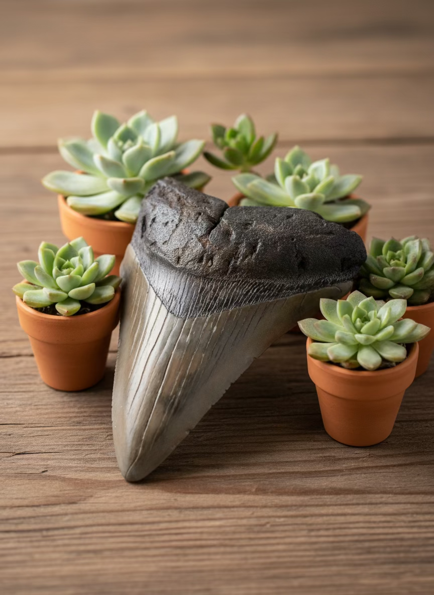 fossilized megalodon teeth