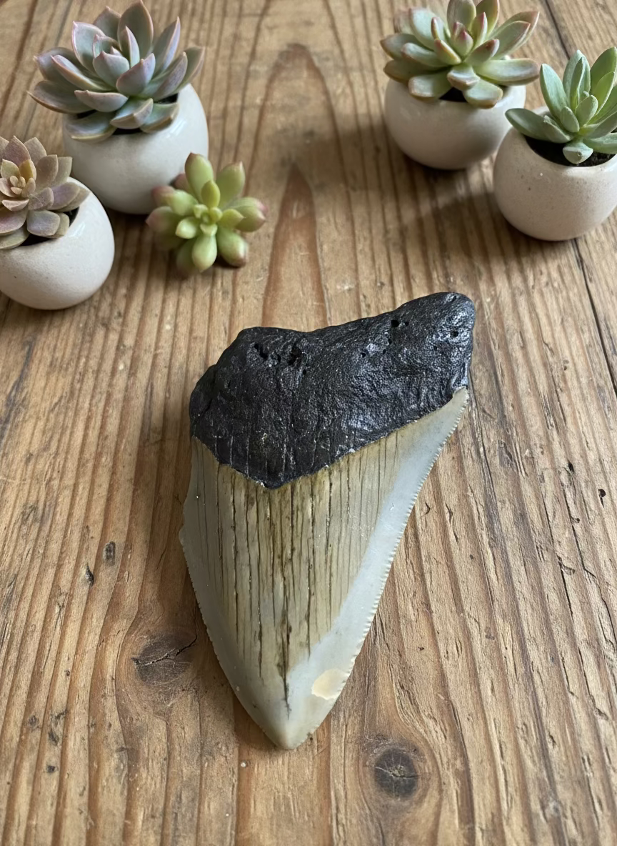 fossilized megalodon teeth