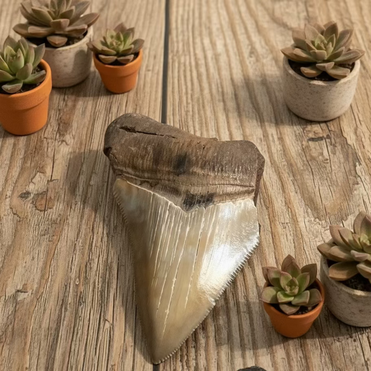 fossilized megalodon teeth