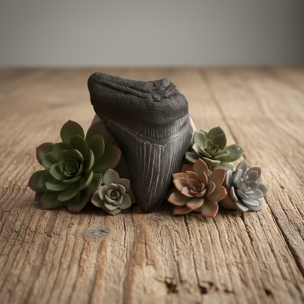 fossilized megalodon teeth
