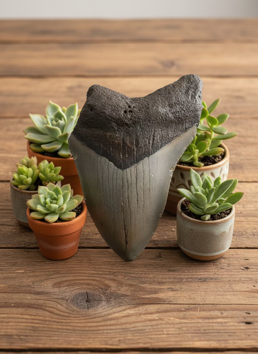 fossilized megalodon teeth