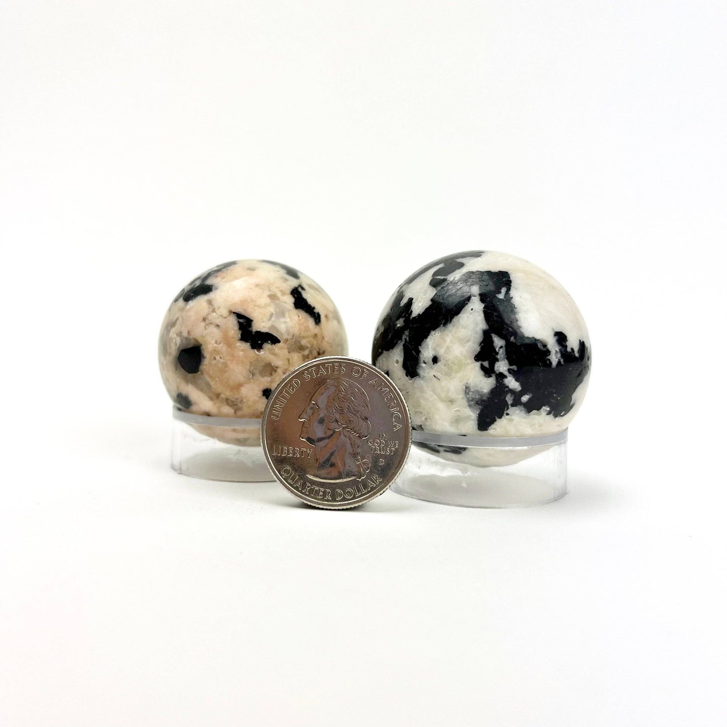 black tourmaline with feldspar sphere (30 - 40mm)