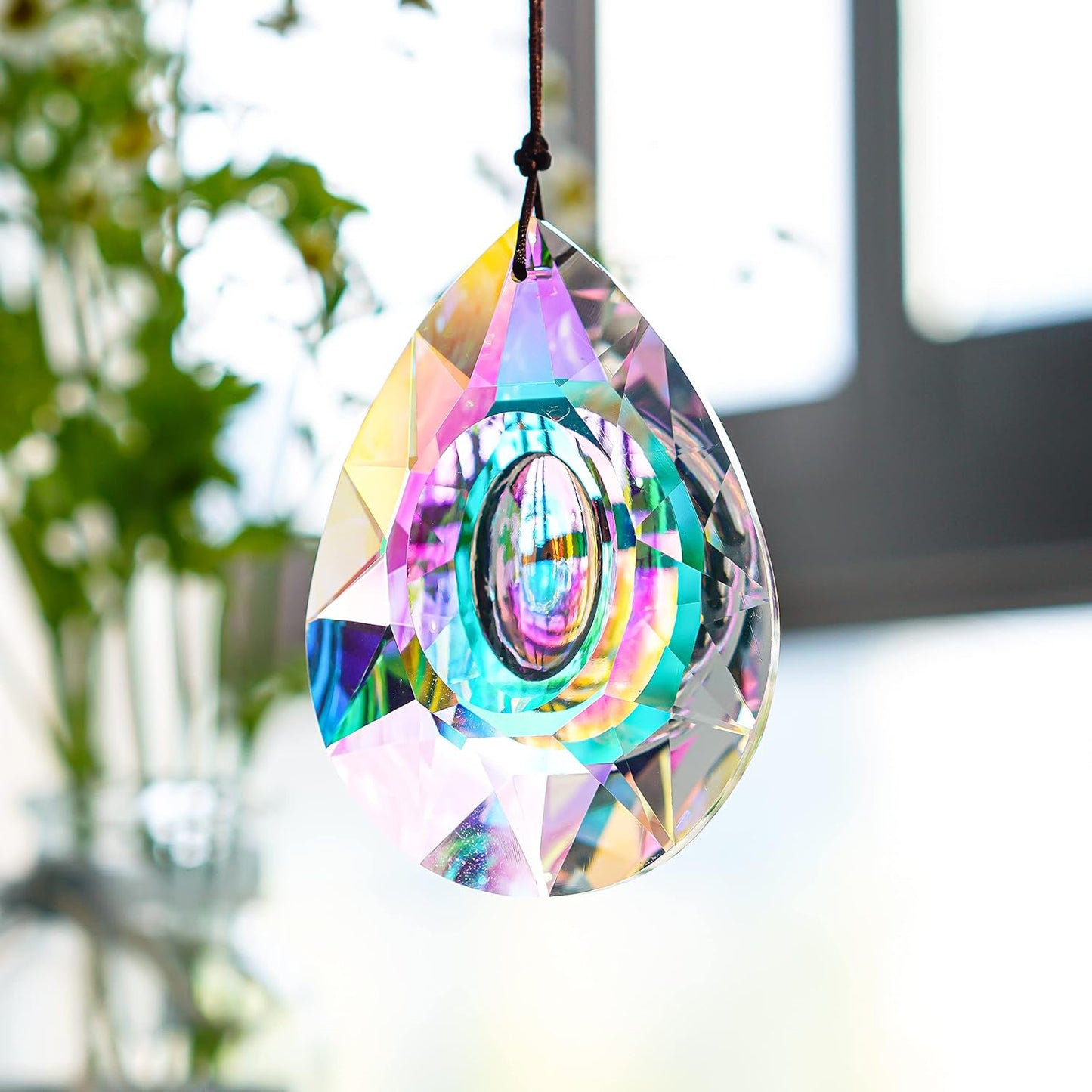 faceted teardrop crystal prism suncatchers