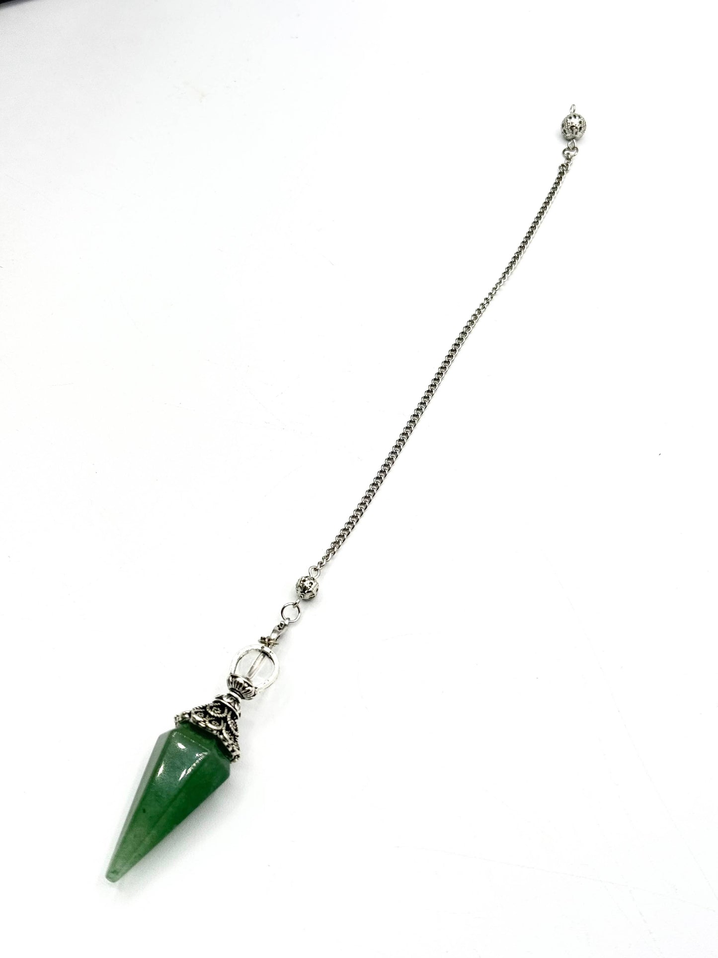pendulum with silver cap and quartz sphere