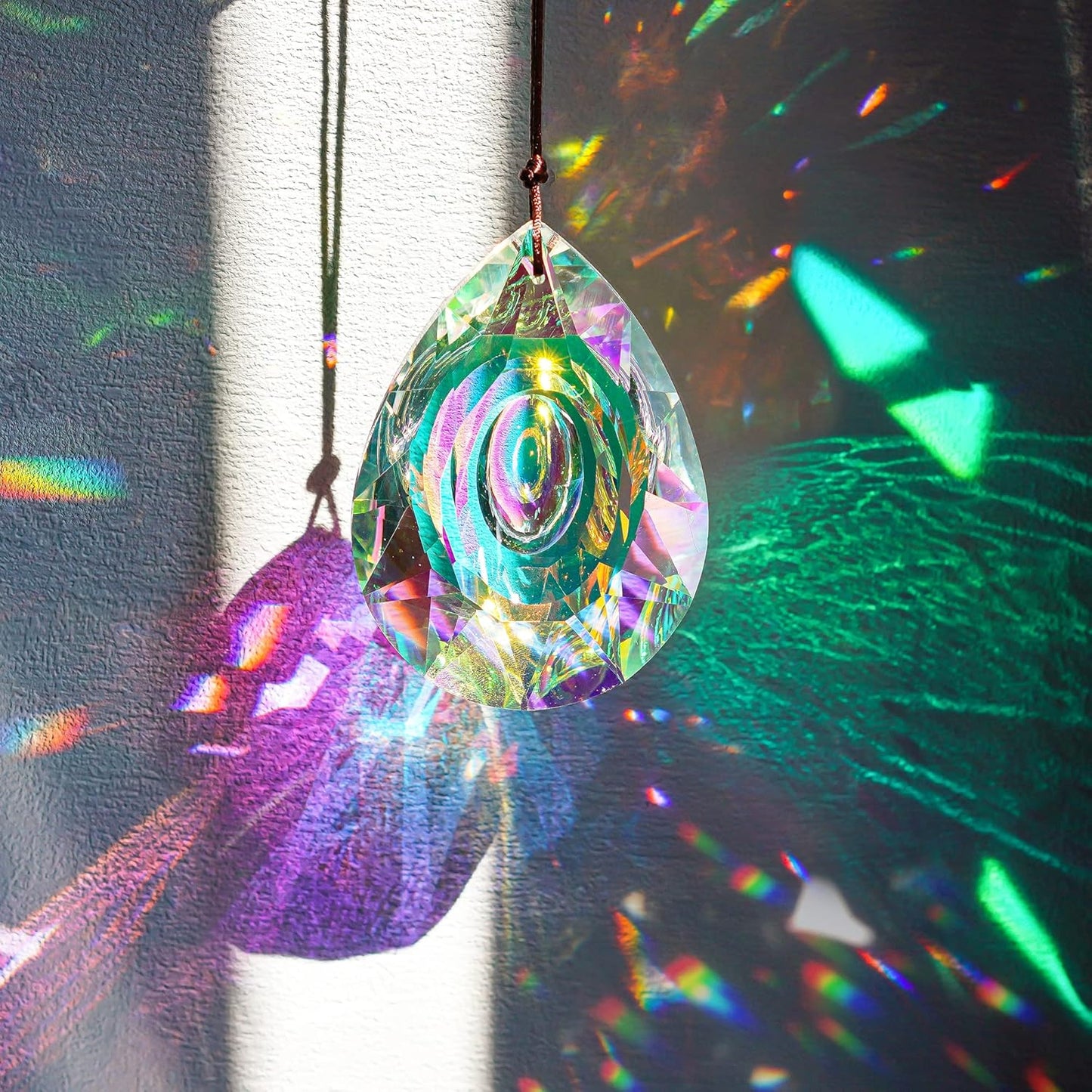 faceted teardrop crystal prism suncatchers