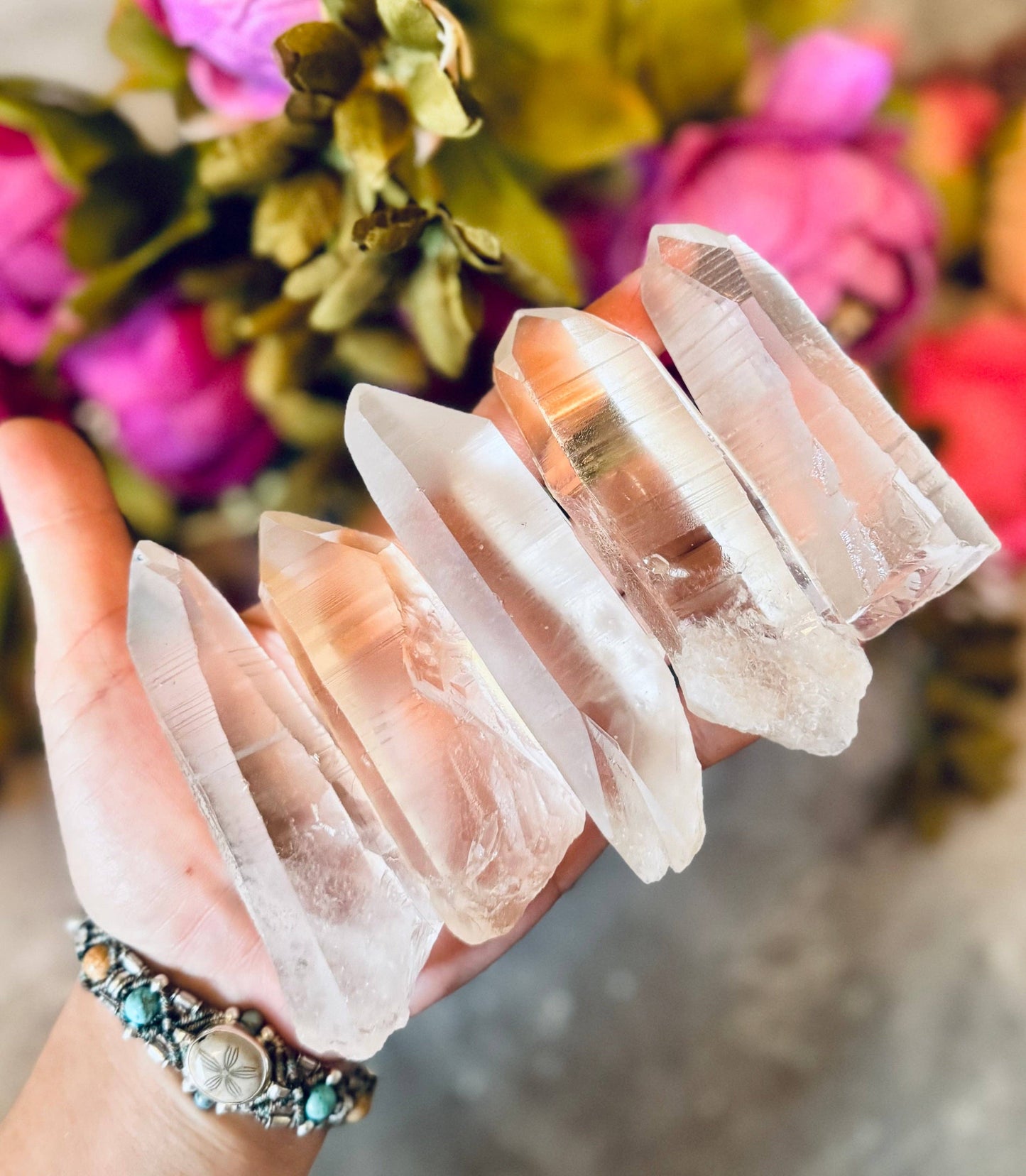 Lemurian seed quartz points