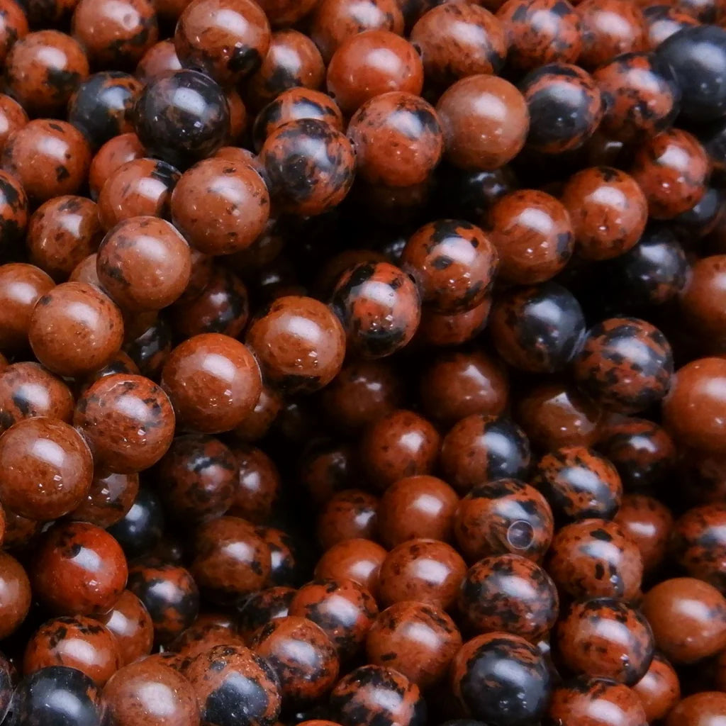 mahogany obsidian beaded bracelet