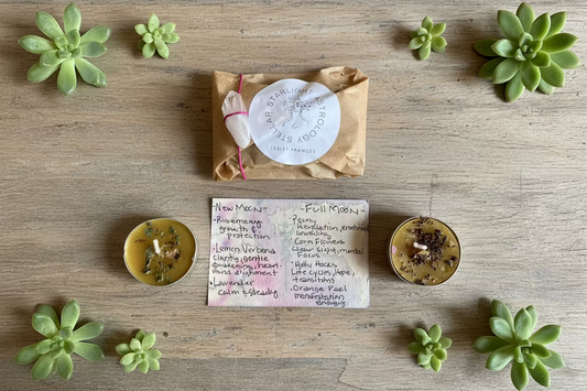 Stellar Starlight Astrology New and Full Moon ritual candle set