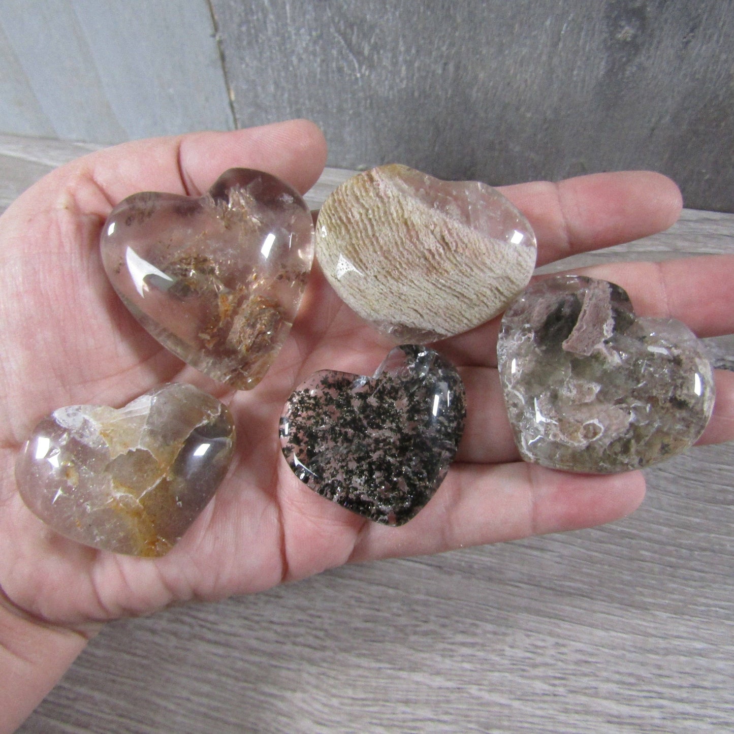 lodolite (garden quartz) heart