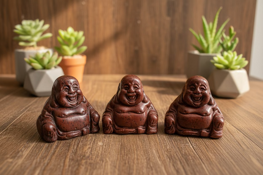 mahogany obsidian happy Buddhas