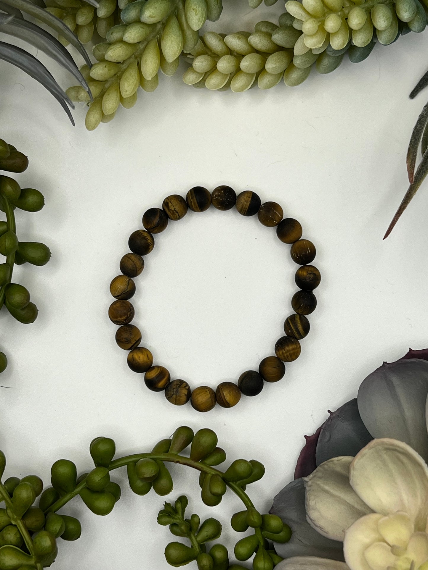 tiger's eye beaded bracelet