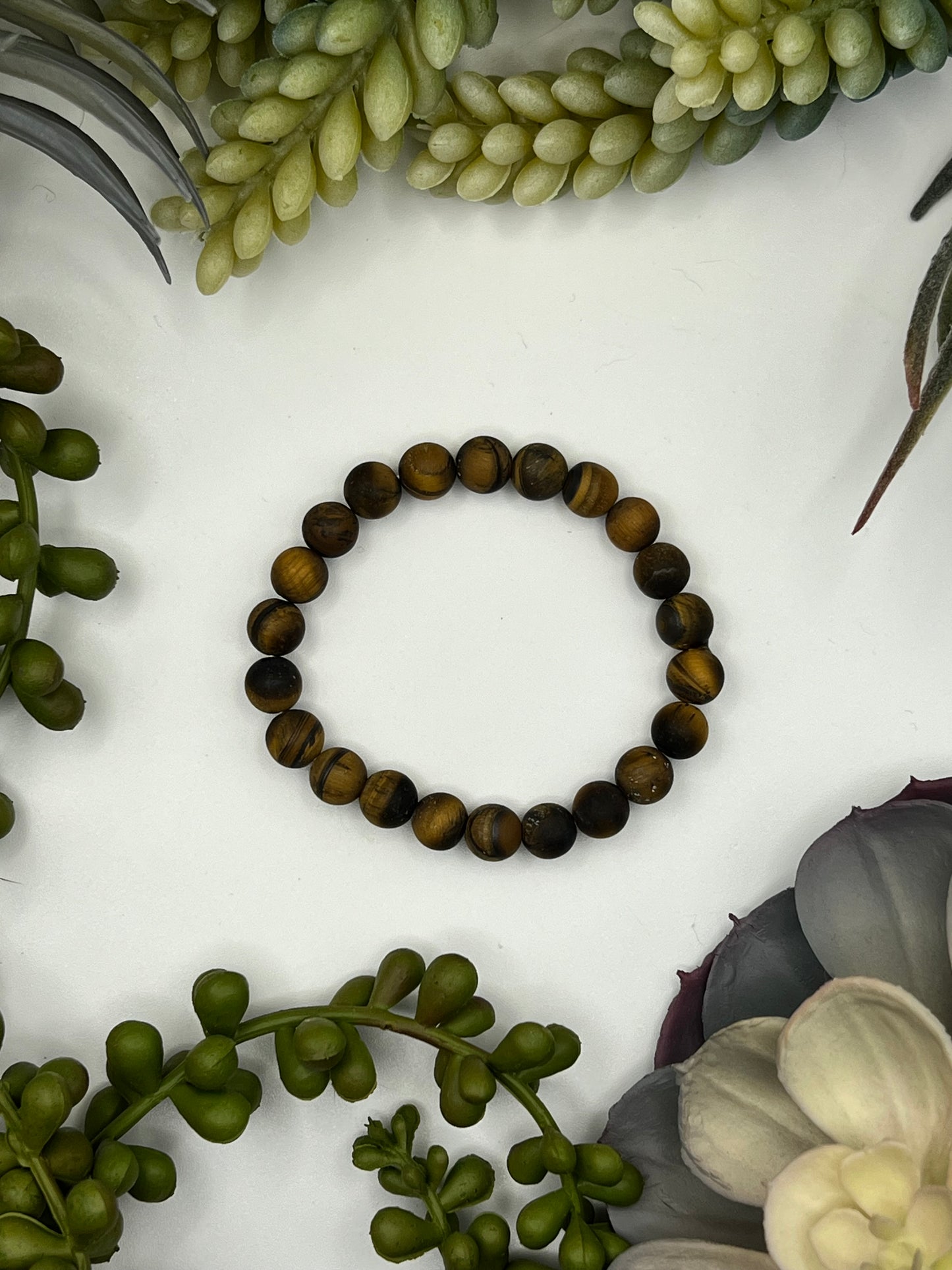 tiger's eye beaded bracelet